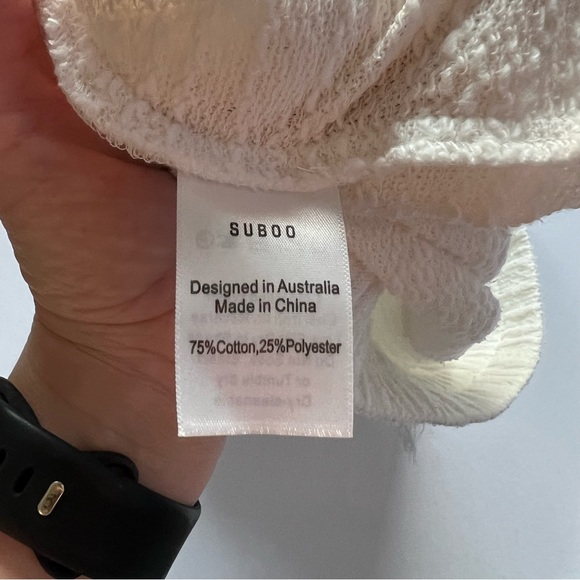 Suboo Women's Shorts Castaway Fringing Lattice Detailing White Size 6. - Picture 5 of 8